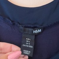 H&M Рокля с ресни в тъмно син цвят L размер  💙, снимка 5 - Рокли - 43980974