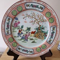 Стара китайска декоративна чиния китайски порцелан , снимка 2 - Антикварни и старинни предмети - 38784720