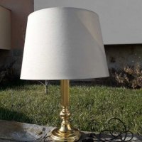 Настолна лампа с месингова основа , снимка 2 - Настолни лампи - 28025998