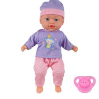 Кукла бебе с биберон и звуци 30см, снимка 1 - Кукли - 43298394