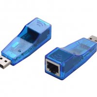 Нова USB LAN карта от RJ45 F към USB M - интернет адаптер 10/100Mbps, снимка 2 - Мрежови адаптери - 35093032