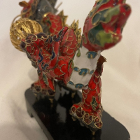 Китайски античен червен метален дракон, снимка 11 - Антикварни и старинни предмети - 44909358