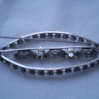 Стара Дамска Брошка    кристал с сребърно покритие, снимка 4 - Антикварни и старинни предмети - 36566245