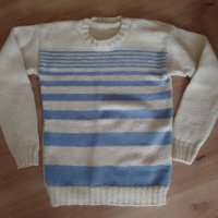 Ръчно плетен пуловер, снимка 1 - Блузи с дълъг ръкав и пуловери - 39021448