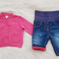Бебешки дънки и жилетка 0-3 месеца, снимка 9 - Комплекти за бебе - 42943055