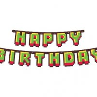 Happy Birthday Джойстик конзола Геймърско парти Game on надпис парти банер гирлянд декор рожден ден, снимка 1 - Други - 37488537