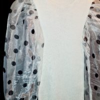 Дамска блуза поло с буфан ръкав от тюл , снимка 4 - Блузи с дълъг ръкав и пуловери - 40089424