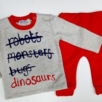 Намален! Нов детски комплект Динозавър в червено , снимка 1 - Комплекти за бебе - 26899035