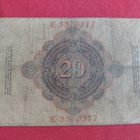 Райх банкнота 20 марки 1914г. Германия уникат за колекционери 28217, снимка 10 - Нумизматика и бонистика - 37143463