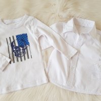 Ленен панталон H&M, риза и блуза  9-12 месеца , снимка 6 - Комплекти за бебе - 28323013