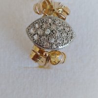 Старинен златен пръстен с бели топази, снимка 5 - Пръстени - 37290111