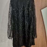 Черна рокля с пайети , снимка 1 - Рокли - 43717165