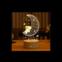 Романтична 3D акрилна настолна нощна лампа-сувенир/подарък за различни поводи, снимка 12 - Настолни лампи - 43715865