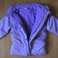 Зимно лилаво яке с качулка, 2-3 год., 7 лв., снимка 1 - Детски якета и елеци - 28322427