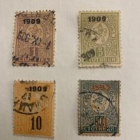 Лот марки-Надпечатки „1909", снимка 1 - Филателия - 35486769