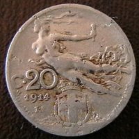 20 центисими 1914, Италия, снимка 1 - Нумизматика и бонистика - 34632026