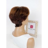 Къса обемна тъмнокестенява перука с бретон Луиза, снимка 4 - Аксесоари за коса - 33015382