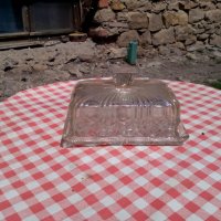 Стара стъклена купа,кутия за масло #3, снимка 1 - Други ценни предмети - 28593163