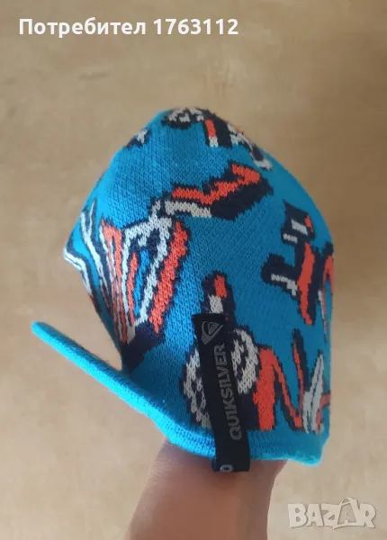 Quiksilver плетена зимна шапка с козирка, носена веднъж, снимка 1