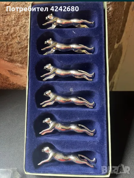 Оригинален комплект 6 бр , поставки за прибори за маса , внос Франция метал, снимка 1