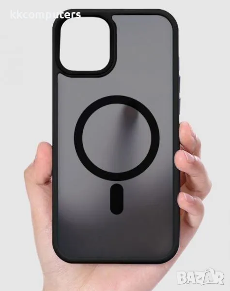 Калъф Wlons Акрилен Силикон Мат MagSafe / Черна рамка / за iPhone 15 Plus 6.7 Баркод : 3128046, снимка 1