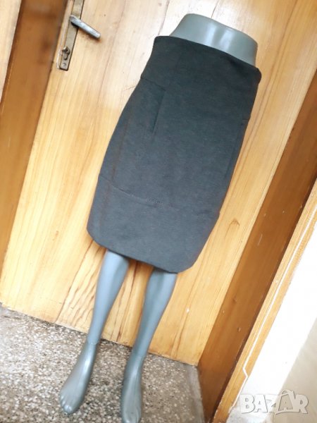 Сива пола тип балон до коляното с висока талия ХЛ, снимка 1