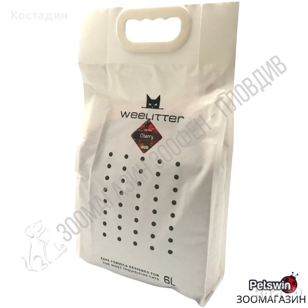 Натурална Соева Котешка Тоалетна/Постелка - 6L/18L - Череша - Weelitter, снимка 1