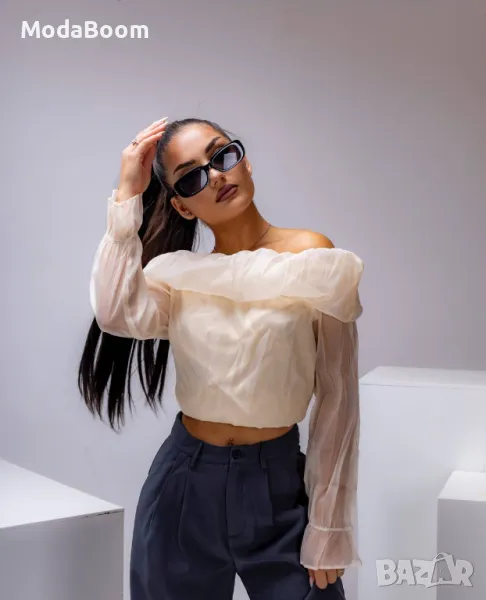 Дълга дамска блузка без рамене , снимка 1