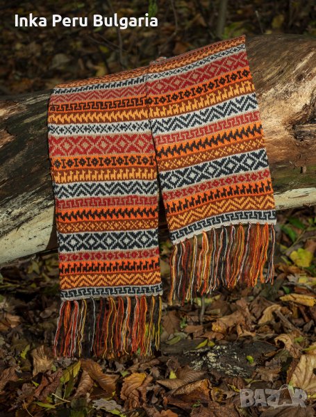 Перуански шал с вълна на алпака различни цветове, снимка 1