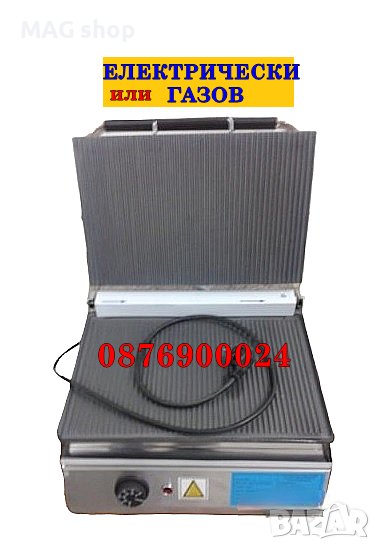 ПРОМО! Професионална Електрическа или Газова Тостер преса за сандвичи Неръждаем корпус Чугунени плоч, снимка 1