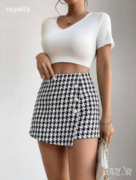 Дамска пола-панталон пепит, снимка 1