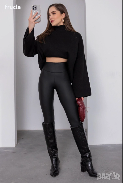 Ватиран Кожен Клин МАТ с широк колан, снимка 1