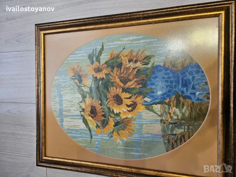 гоблен СЛЪНЧОГЛЕДИТЕ. 50х40см DMC, снимка 1