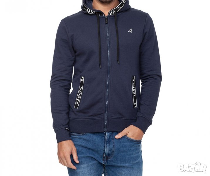 Мъжки тъмносин суитшърт с памук марка Kangol - L, снимка 1