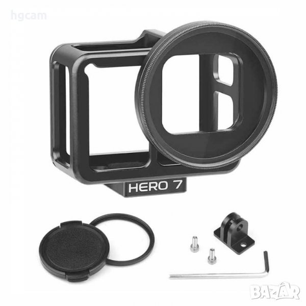 Рамка Light Version за GoPro Hero 5/6/7/2018 с UV филтър, Алуминий, снимка 1