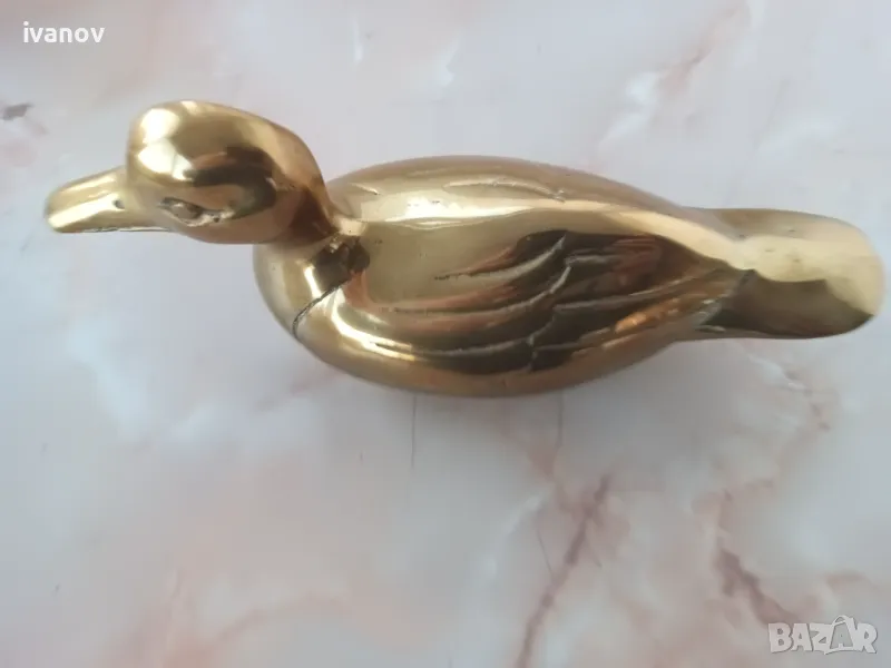 Месингова фигура патица, снимка 1
