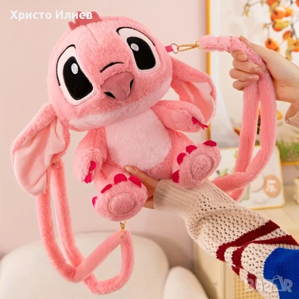 Детска плюшена раница Лило и Стич розова 3D Lilo & Stitch, снимка 1