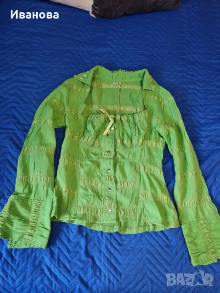 Риза в маслено зелено, снимка 1