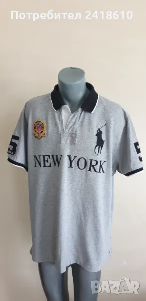 POLO Ralph Lauren New York Pique Cotton Custom Slim Fit Mens Size 2XL ОРИГИНАЛ! Мъжка Тениска!, снимка 1