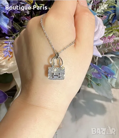 Hermes колие с мойсанити, снимка 1