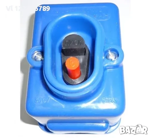 Пускател за ел двигател, ключ РИГА с 2 пуск-стоп бутона ПНВС10У2 380V 6,3A, снимка 1