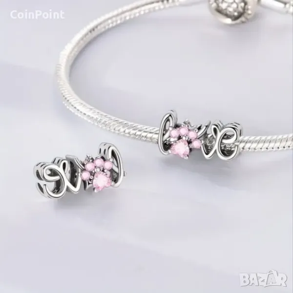 Сребърен талисман любов , снимка 1