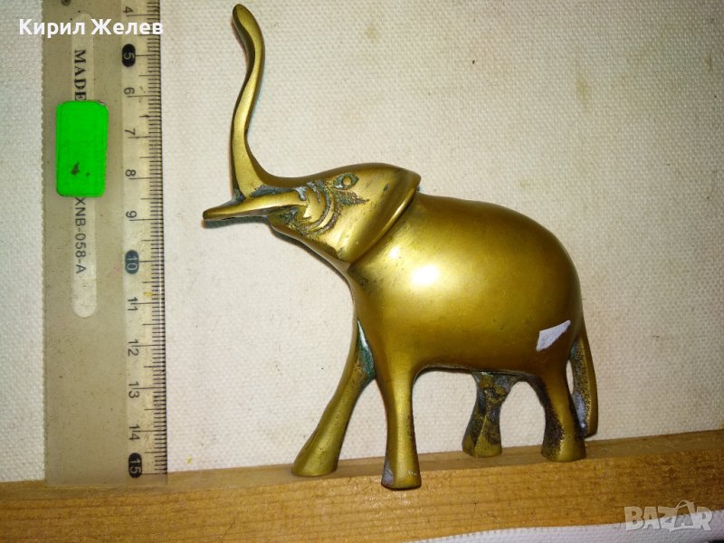 КЪСМЕТЛИЙСКА ОРНАМЕНТИРАНА МЕСИНГОВА ФИГУРКА СЛОНЧЕ - За ЩАСТИЕ МЕТАЛНА Статуетка за ДОМА 41398, снимка 1