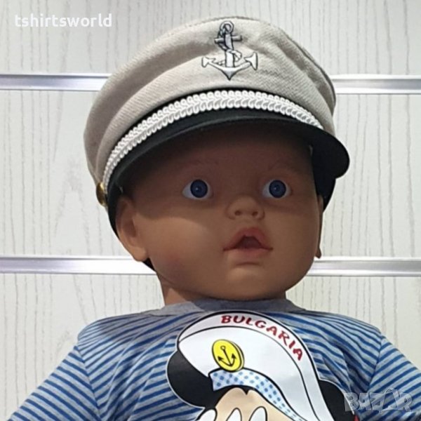 Нова детска сива капитанска шапка с Котва, снимка 1