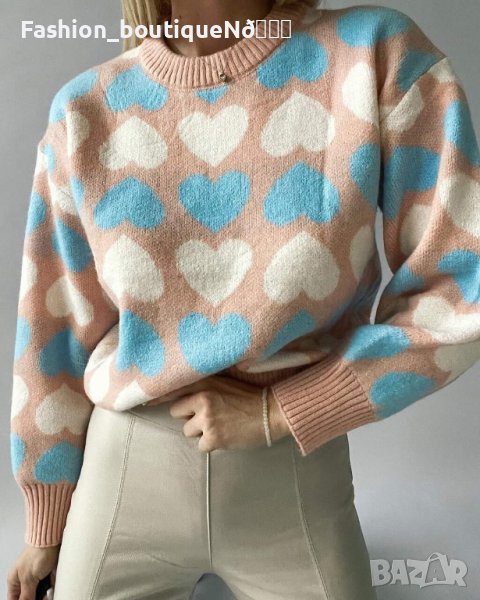 Дамски пуловер на сърчица  , снимка 1