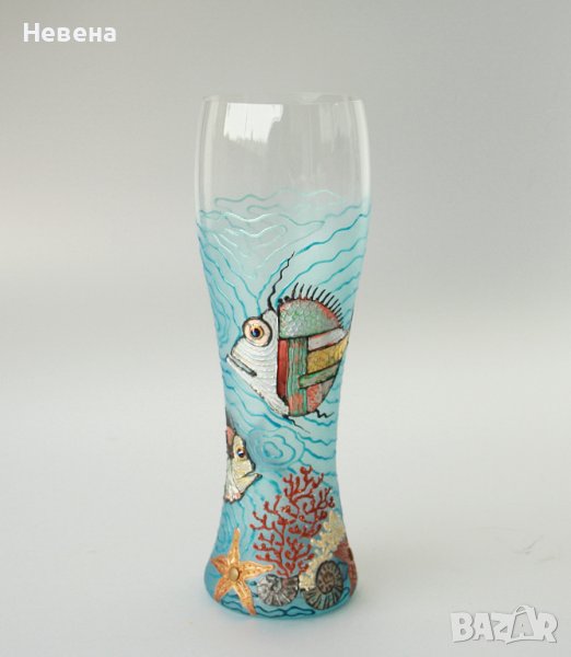 Никулден Подарък Рибар Моряк Чаша с Риби, снимка 1