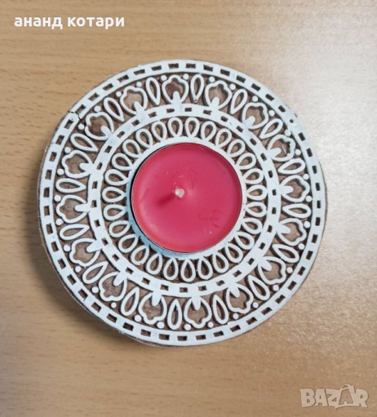 Дървен свещник - печат Ръчно изработен, снимка 1