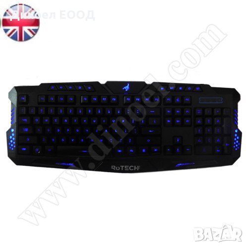 Клавиатура (жична) RoTech RT-50227 Game Backlight USB Black, снимка 1