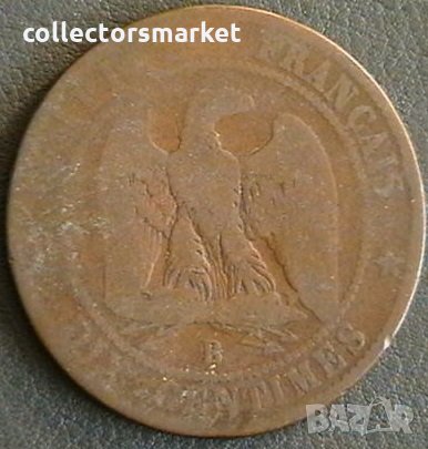 10 сантима 1856, Франция, снимка 1