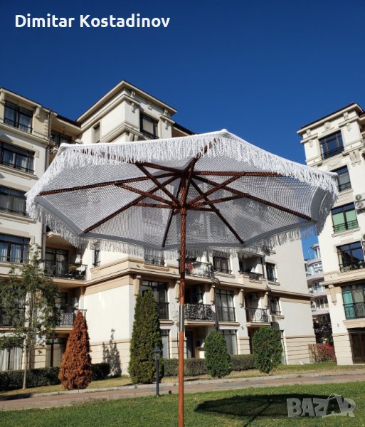 Бохо плетени чадъри тип макраме за градина, плаж, ресторант или бийч бар, снимка 1